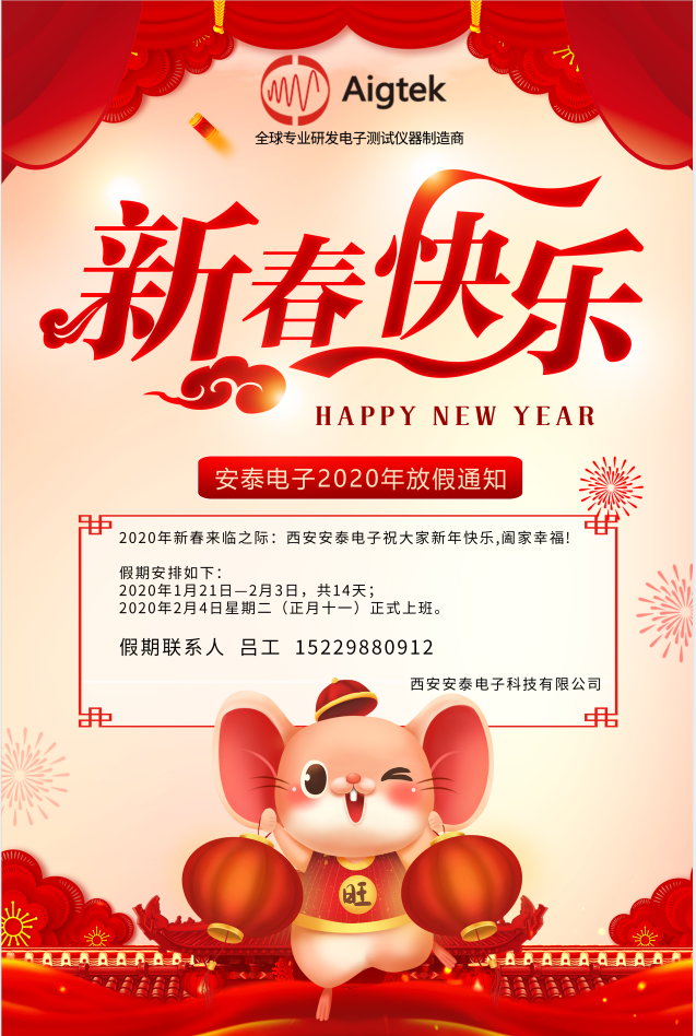 【恭賀新春】Aigtek全體員工祝大家2020年鼠年大吉！萬事如意！
